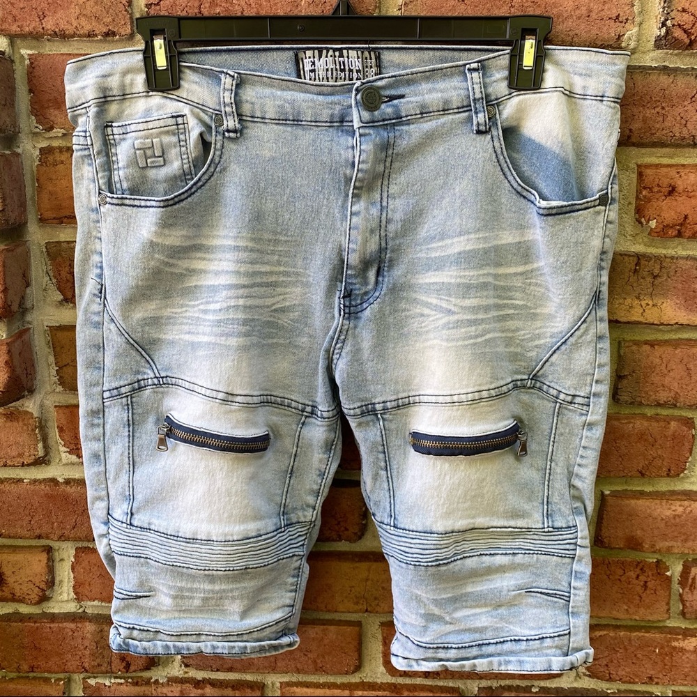 Demolition Distressed Denim Jeans Shorts 38
